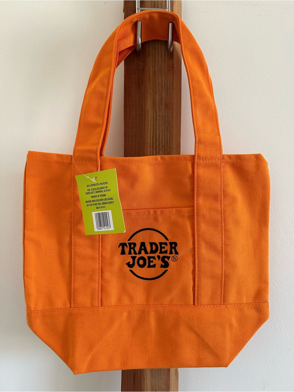Trader Joe's Orange Canvas Tote Bag